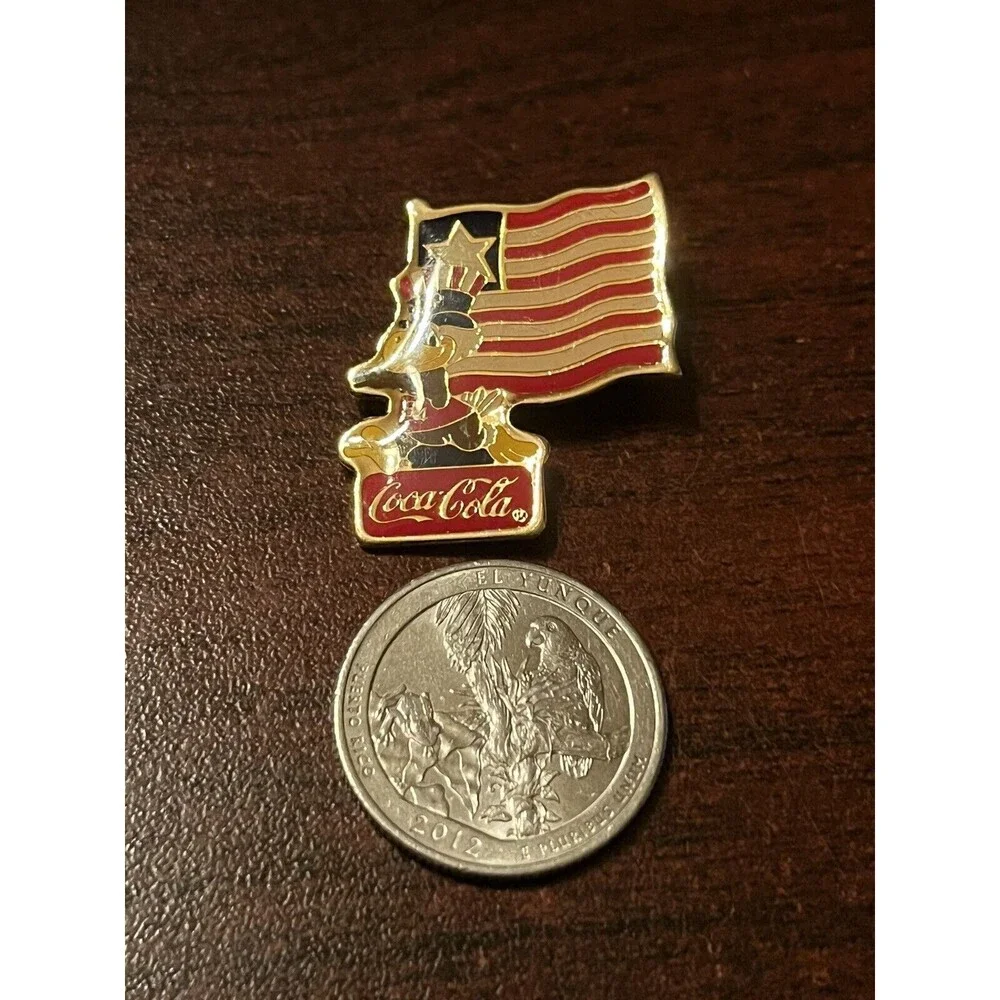 Vintage 1984 Los Angeles Olympics Coca Cola Sam Eagle Liberia‎ Flag Lapel Pin